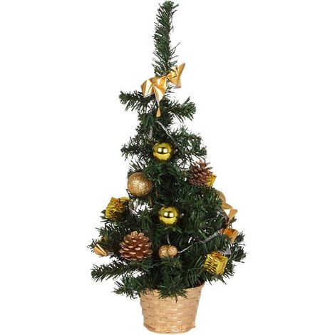 LED Deko Weihnachtsbaum H=45cm 10 Lichter Dekoration Weihnachten XMAS wohnen TOP - gold (1/2)