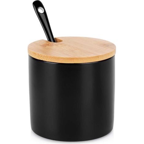 Schwarze Zuckerdose aus Keramik (1/5)