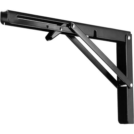 Deux étagères pliantes de 12 pouces (300 mm), montage sur table/mur pliable, longs bras peu encombrants, conception en acier au carbone en deux parties. (1/5)