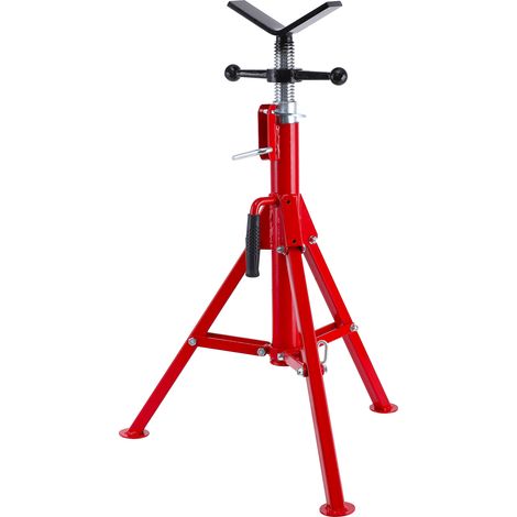 Support de tuyau à tête en V, hauteur réglable 71-132 cm, support de cric de tuyau, capacité de charge 1134 kg supports de tuyau pliables portables,support de cric portable pliable et durable en acier (1/5)
