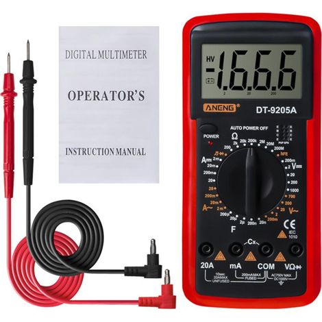 Multimetro digitale ANENG DT-9205A, tester per transistor CA/CC, tester elettrico NCV, multimetro analogico professionale con scala automatica (1/5)