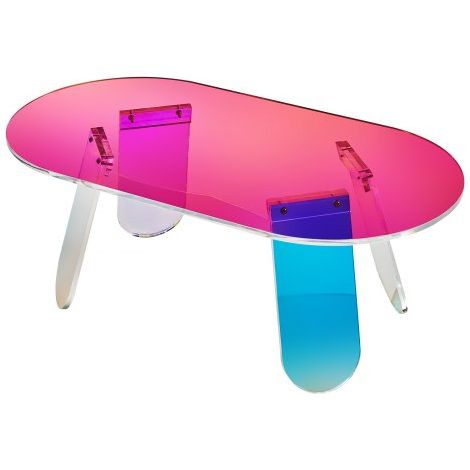 Acryl-Beistelltisch 95 x 50 cm, Bunter Acryl-Beistelltisch Bartisch Leicht zu Reinigen, Acryl-Couchtish für Kaffee, Getränke, Essen, Snacks, Couchtisch für Wohnzimmer, Schlafzimmer usw. (1/5)