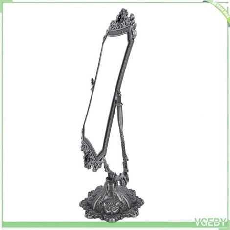 Miroir de maquillage vintage - FAFEICY - Rectangulaire - Étain antique - Rotatif 360° - Floral (1/5)