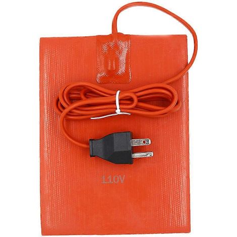 Plaque chauffante pour bloc moteur, plaque chauffante pour carter d'huile, plaque chauffante pour fluide hydraulique (prise américaine)-20.00X15.00X0.50CM-Orange (1/4)