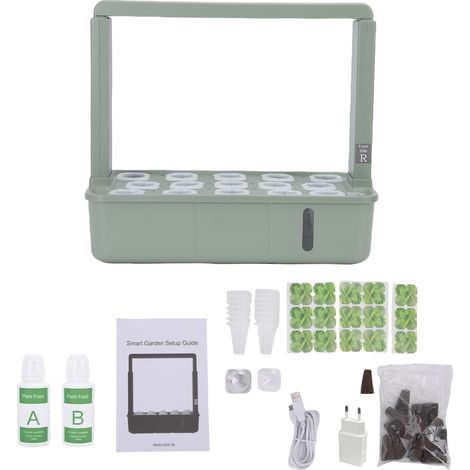 Toivize-Système Hydroponique - 15 Pods - Kit Jardin Intérieur avec LED, Réservoir 3L, Hauteur Réglable 21-35cm, Idéal Débutants (1/5)