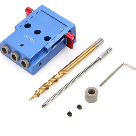 Pocket Hole Drilling Kit Woodworking Oblique Drill Guide Set Positioner Locator Tool
