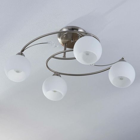 [NEUWERTIG] Lindby 4 Flammige Deckenlampe Deckenleuchte Leuchte Lampe Svean Glas Silber E315 B-Ware