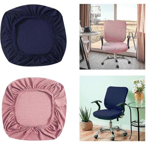 2 housses de siège élastiques extensibles pour chaise de bureau (1/5)