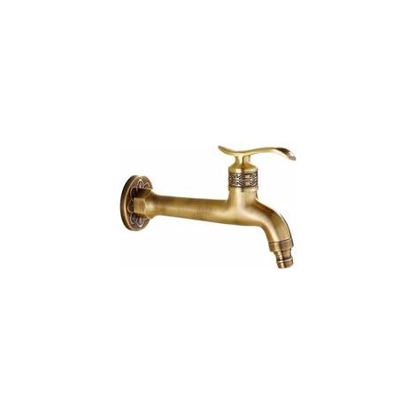 Robinet extérieur en laiton antique – Poignée à levier – Filetage G1/2 – Économie d'eau jusqu'à 30% – Installation facile (1/5)