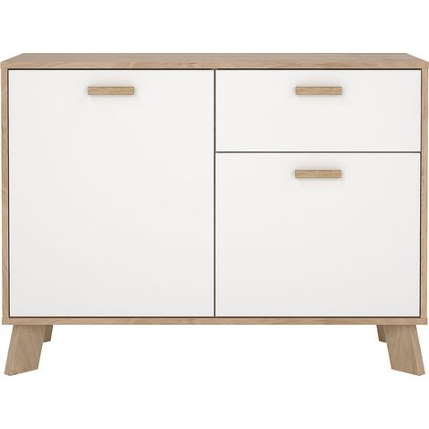 Ikast Sideboard 2 Türen, 1 Schublade Eichen-Dekor, weiß. (1/5)