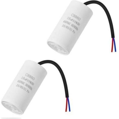 CBB60 16µF 50/60Hz start capacitor, motor capacitor, microfarad capacitor with wire (1/5)