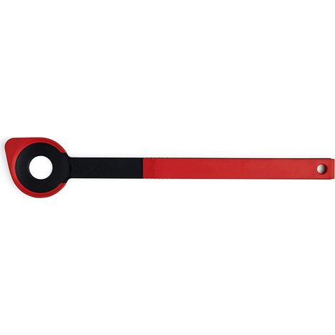 Woll KU005 Cook-It Cucchiaio Forato con Fibra di Vetro Verst ärktem Manico e Bordo in Silicone Fino a 260 °C Resistente al Calore, 6 x 32,5 cm