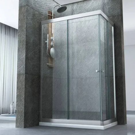 Box doccia in vetro con 2 ante scorrevoli modello GIRASOLE 68x88xH190 cm