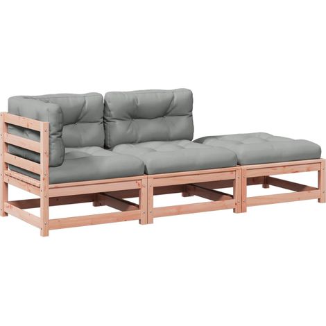 Maison Exclusive - 3-tlg. Garten-Sofagarnitur mit Kissen Massivho