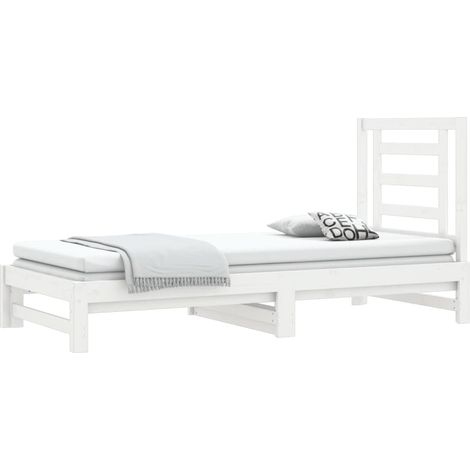 Dormeuse Estraibile Bianca 2x(90x190) cm Legno Massello di Pino vidaXL (1/4)