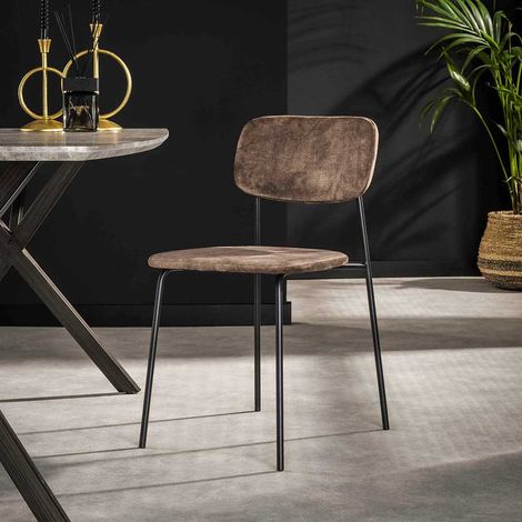 Lot de 4 chaises modernes empilables en velours Marilina (1/5)