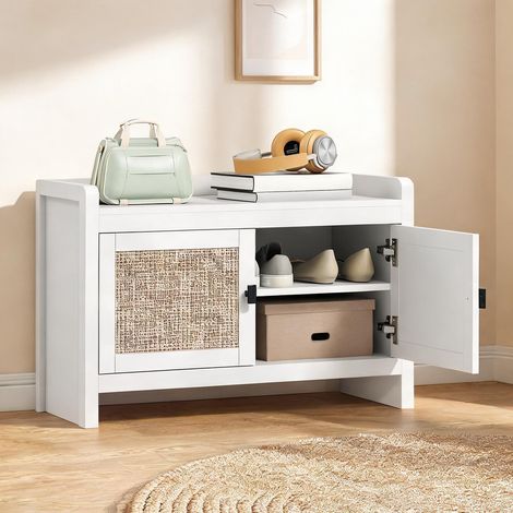 Console blanco en melamina de Madera 80 x 35 x 52 cm (1/5)