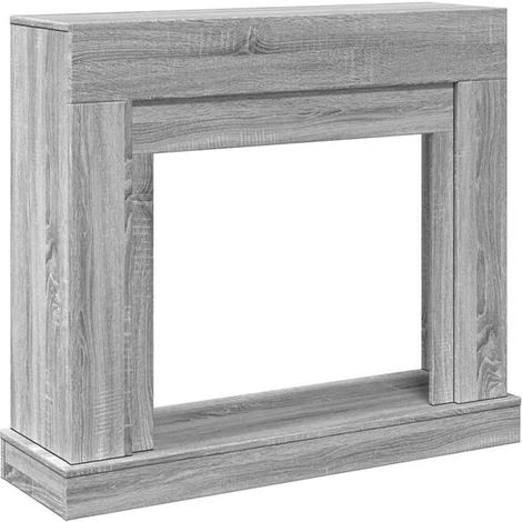 Manteau de cheminée gris Sonoma, dimensions 100x30x87,5 cm, bois d'ingénierie. (1/5)