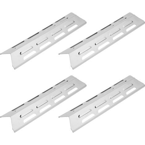 Set aus 4 Hitzeschutzplatten aus Edelstahl für Gasöfen und Grills: Hitzereflektoren und Brennerabdeckungen. (1/5)