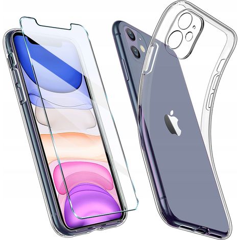 Schutzhülle für Apple iPhone 11, transparente Rückseite, ultradünn + Glas (1/5)