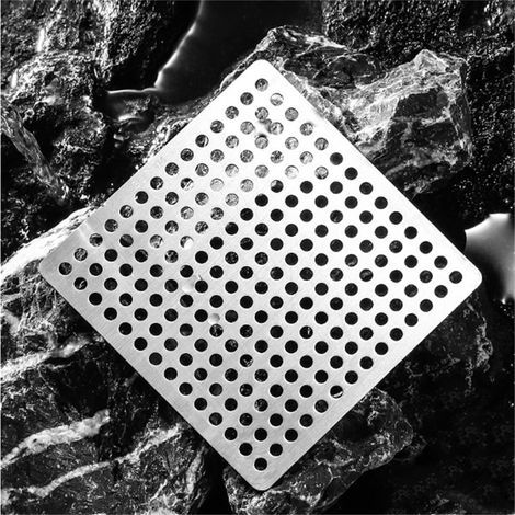 Couvercle de filtre de vidange de douche, filtre de vidange carré en acier inoxydable, filtre de douche de salle de bain, attrape-cheveux, protecteur de filtre de vidange (15 cm) (1/5)