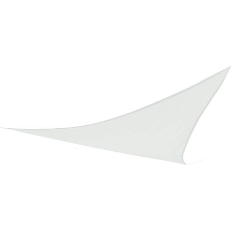 Voile d'Ombrage Triangulaire Blanc 360 X 360 X 360 cm pour Jardin ou Terrasse, Protection UV50, Polyester 160 g, M², 3 Cordes de Fixation Incluses, Durable et Facile à Installer (1/4)