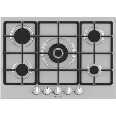 Table de cuisson Hisense GM773XF Acier inoxydable Encastrable Gaz 5 brûleurs