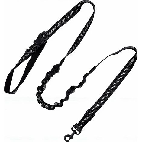 Elastische Hundeleine, stoßdämpfende Trainingsleine, reflektierende Leine mit robustem Metallverschluss und Kauschutz, ideal für kleine und (1/5)