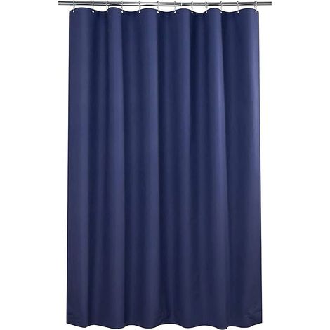Rideau de douche étroit 36x72 pouces - Bleu marine - Tissu avec crochets - Décoration salle de bain