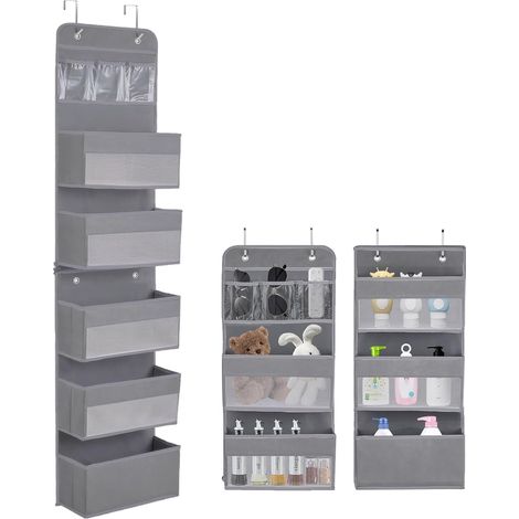 rangement suspendu porte 5 poches tissu non tissé avec 4 crochets métalliques l (1/5)