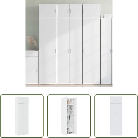vidaXL Stauraum - Hochschrank Weiß 70x42,5x225 cm Holzwerkstoff (1/5)