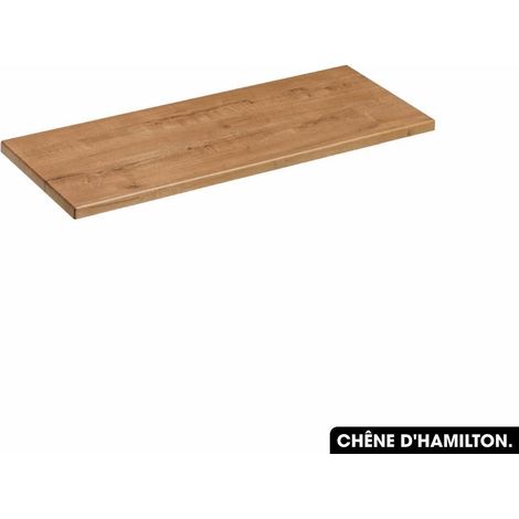 Plan de vasque en bois CHÊNE D'HAMILTON L.80 x P.47 x H.2,5 (1/3)