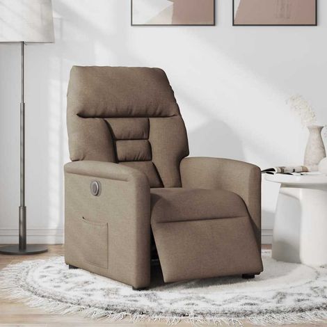 Fauteuil de Salon,Chaise,Fauteuil inclinable électrique Marron Tissu CFW912623 (1/5)