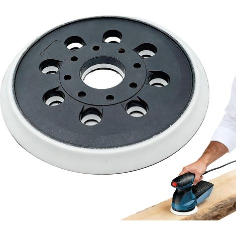 125mm Plateau de Ponçage pour Bosch GEX 125-1 AE,Plateau de ponçage professionnel de 125 mm,8 Trous Auto-Agrippants,compatible avec Bosch PEX 300 AE et PEX 400 AE ponceuse excentrique (1/4)