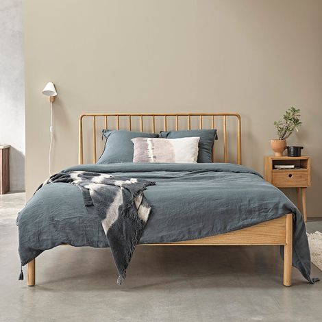 Lit en bois mindi massif 160 cm