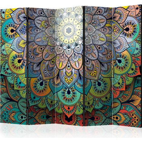 Paravent 5 Volets "Colourful Stained Glass" 172x225cm (1/2)