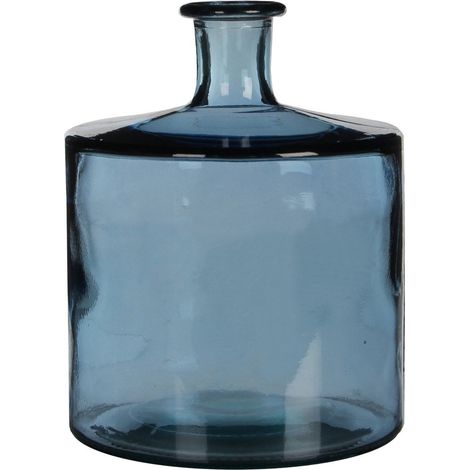 Vase Bouteille Décoratif en Verre 100% Recyclé pour Fleurs Séchées Gris H26 x Ø21 cm - PANGIVO (1/5)