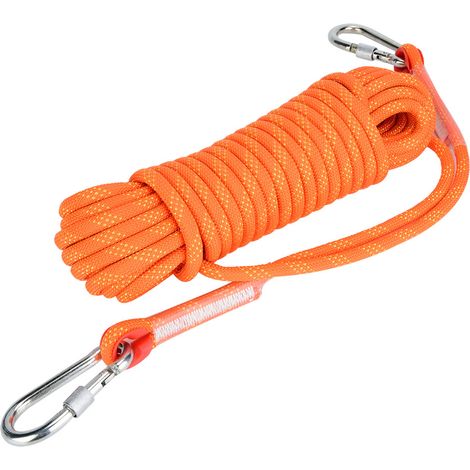 Corde d'évasion d'escalade en plein air, cordon de survie de sécurité de 10mm de diamètre (orange 50m) (1/5)