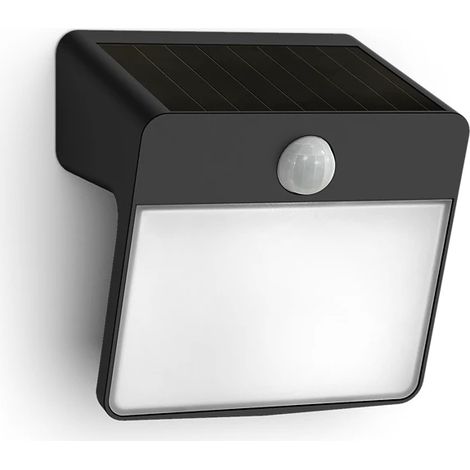 Philips Yarixa lámpara solar LED negra con detector de movimiento (1/2)