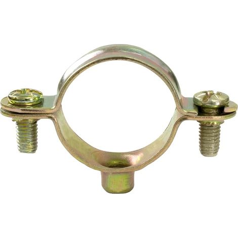 C60430 - Set of 10 clamps for mounting brackets Ø25 - wall mounting copper pipe clamp screw lug plumbing sanitary heating - steel (1/4)