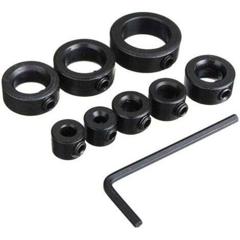 Butée de Profondeur, Butées de Profondeur de Forage, Colliers D'arrêt de Profondeur, 8 pcs Butée de Profondeur Colliers, Anneau Positionneur avec clé Hexagonale, 3-16 mm (1/4)