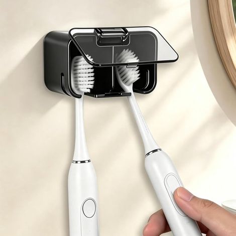 Support Mural pour Brosse à Dents Électrique sans Perçage – Porte-Brosse Adhésif Étanche pour Salle de Bain (1/3)