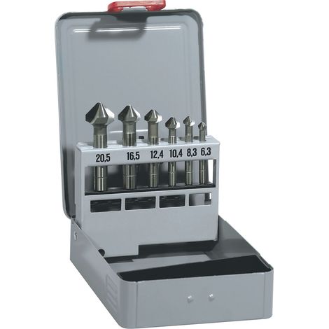 MAYKESTAG Kegelsenker-Satz DIN335C Z=3 HSS ungleiche Schneide 6-tlg. (1/5)