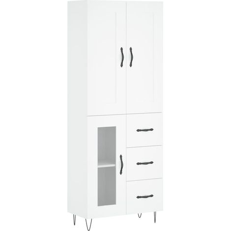Maison Exclusive - Buffet haut Blanc 69,5x34x180 cm Bois d'ingénierie (1/5)