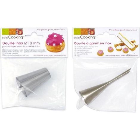 Duo de douilles pâtissières - à garnir & Choux 18 mm