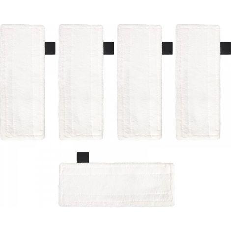 Lot de 5 tampons en microfibre - Compatibles avec les nettoyeurs vapeur Karcher EasyFix SC2 SC3 SC4 SC5 - Tampons de rechange pour balai vapeur - Accessoires de nettoyage (1/5)