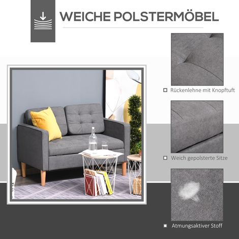 Canapé 2 places coffre de rangement, piètement bois, tissu velours effet doux, parfait pour séjour ou chambre, 117x62x78 cm, gris (1/4)