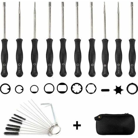 Jeu de 10 tournevis carburateur + sac EVA + brosse de nettoyage, jeu d'outils pour le réglage du carburateur Outil tournevis pour carburateur (1/5)
