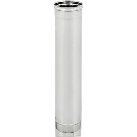 MAKA Tubo per Canna Fumaria, Modulo Lineare 1000 mm in Acciaio Inox, Tubo Fumo Monoparete per Stufa a Legna Pellet e Caldaia, Innesto Maschio-Femmina AISI 304 Ø 100 mm (1/5)