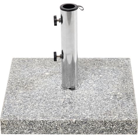 Base cuadrada para sombrilla para exterior de granito y acero inoxidable moderno 45 x 45 cm 30 kg gris Cerzeto (1/5)